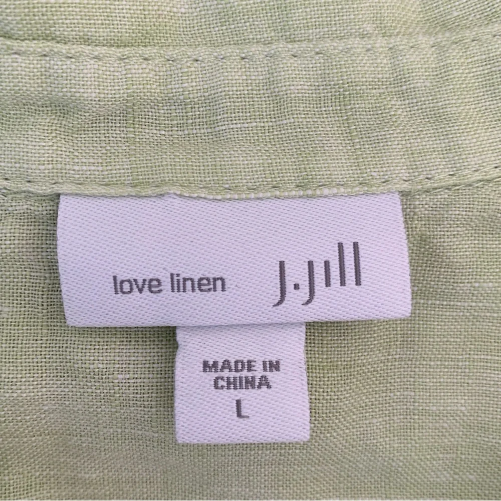 J. Jill Love Linen Peplum Back Button Front Sleeveless Tunic Classic Collar - Picture 3 of 9